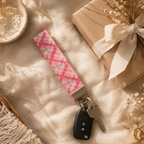 Gingham Bloom Wristlet Keychain