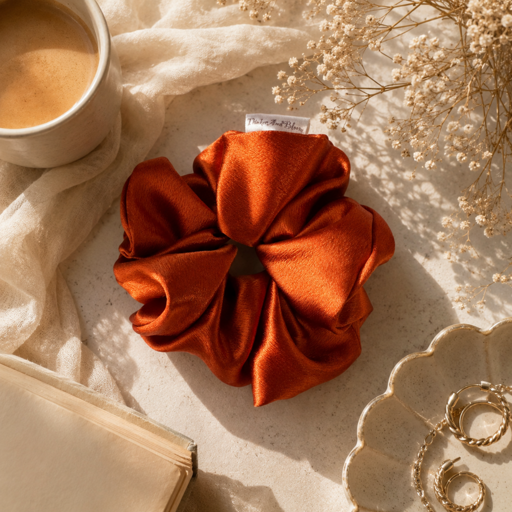 Autumn Ember Satin Scrunchie