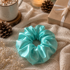 Frosted Blooms Scrunchie – Large Handmade Satin Scrunchie