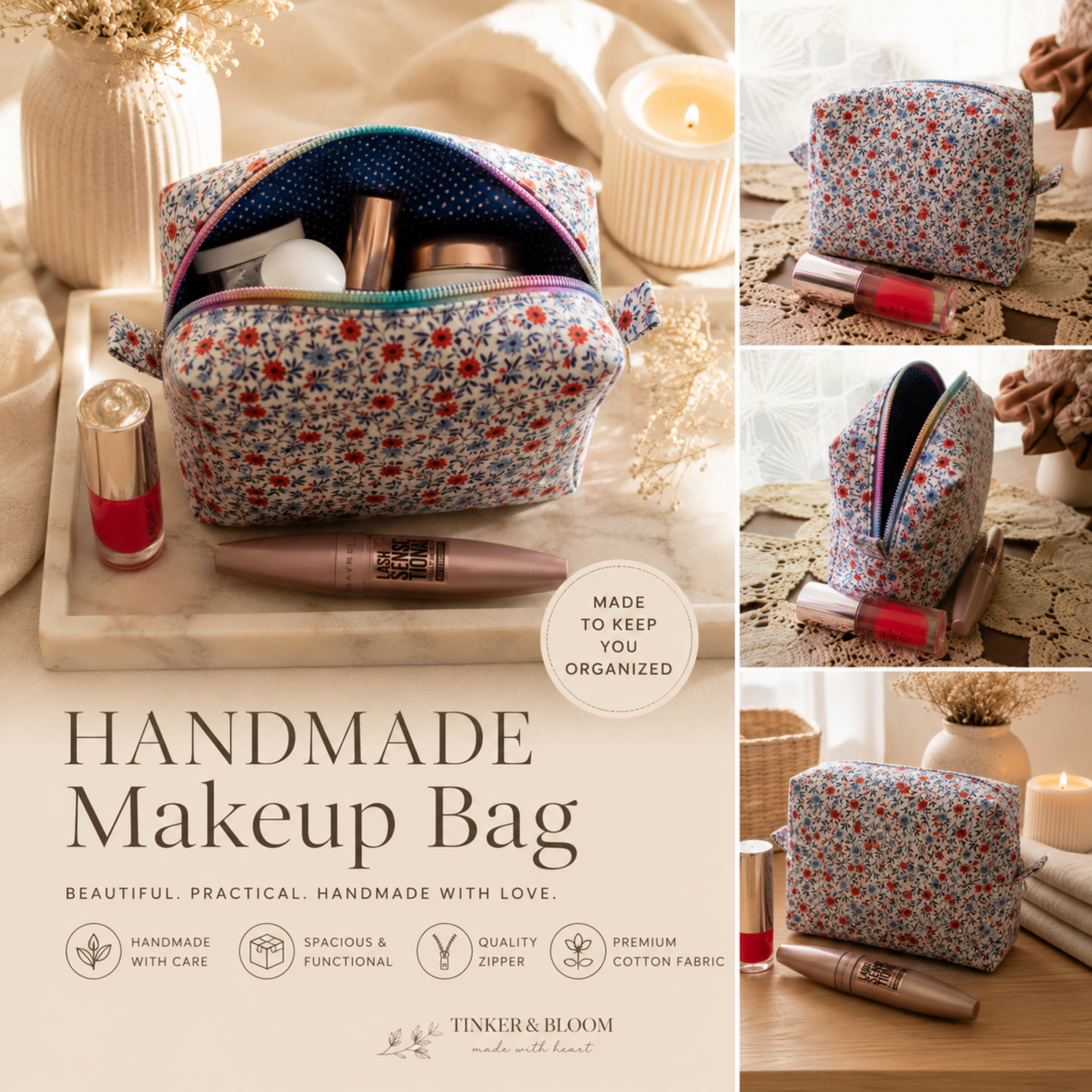 Pocketful of Posies Makeup Bag