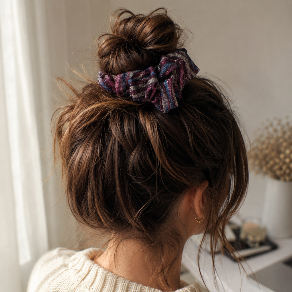 Cosmic Plum Scrunchie