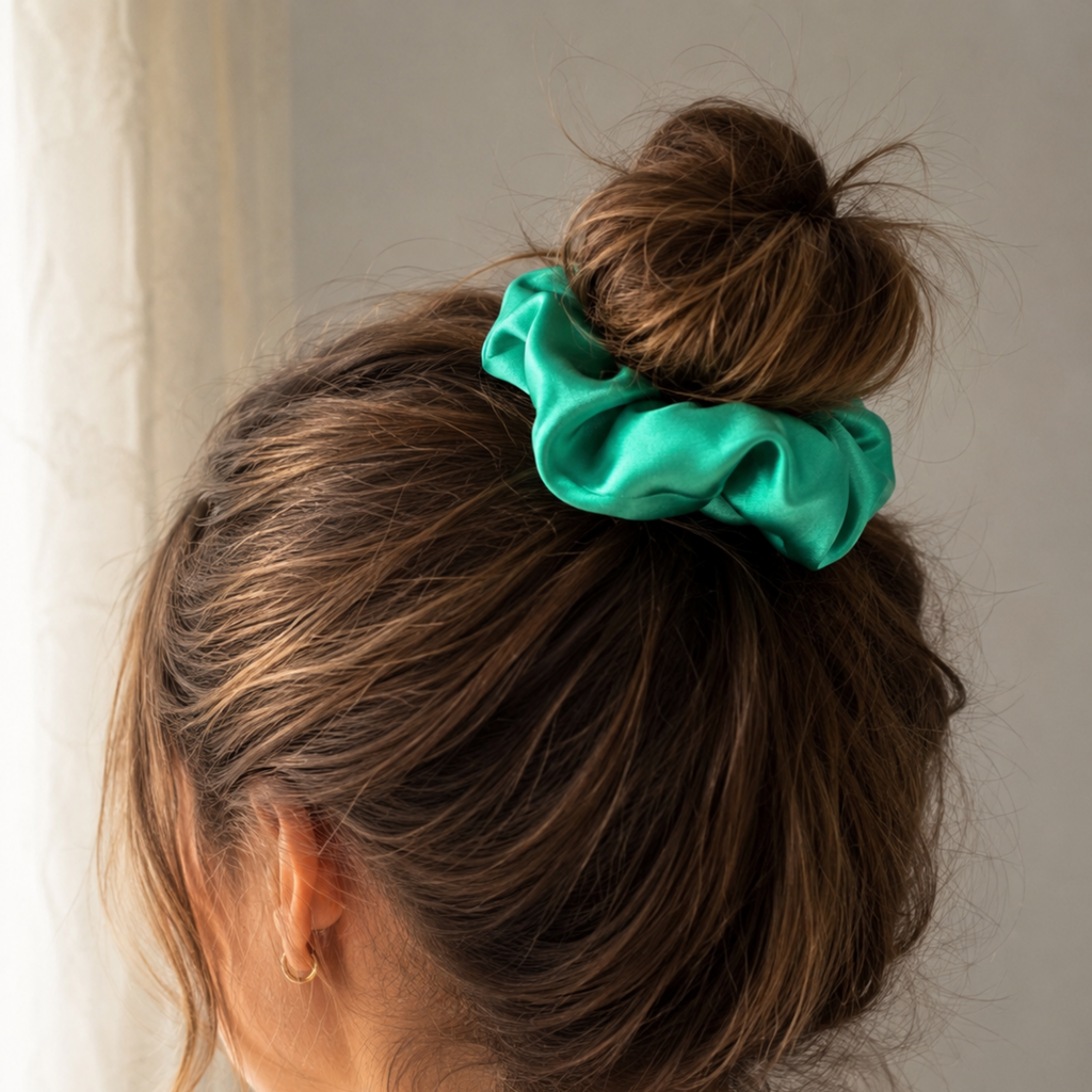 Jade Lux Satin Scrunchie
