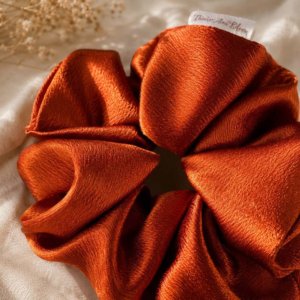 Autumn Ember Satin Scrunchie