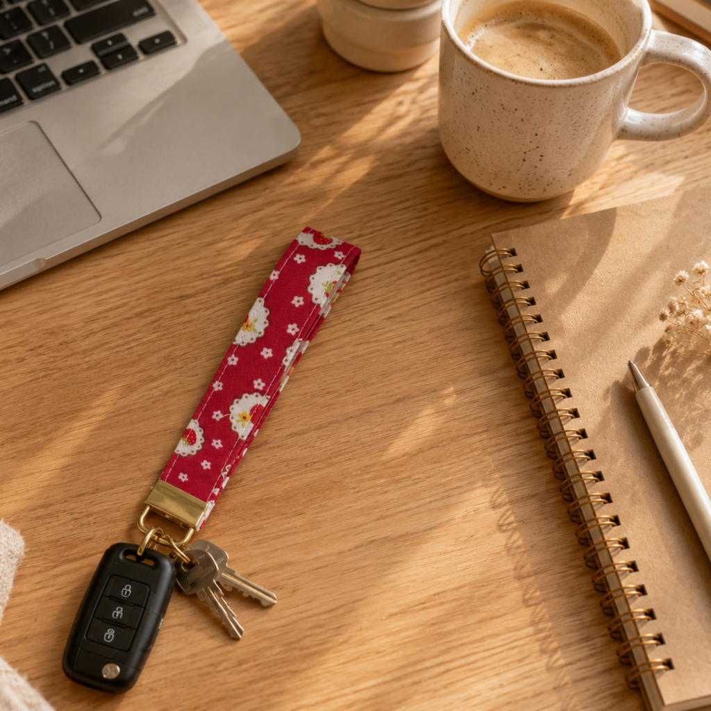 Strawberry Jam Wristlet Keychain