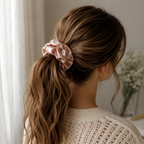 Pink Blush Satin Scrunchie