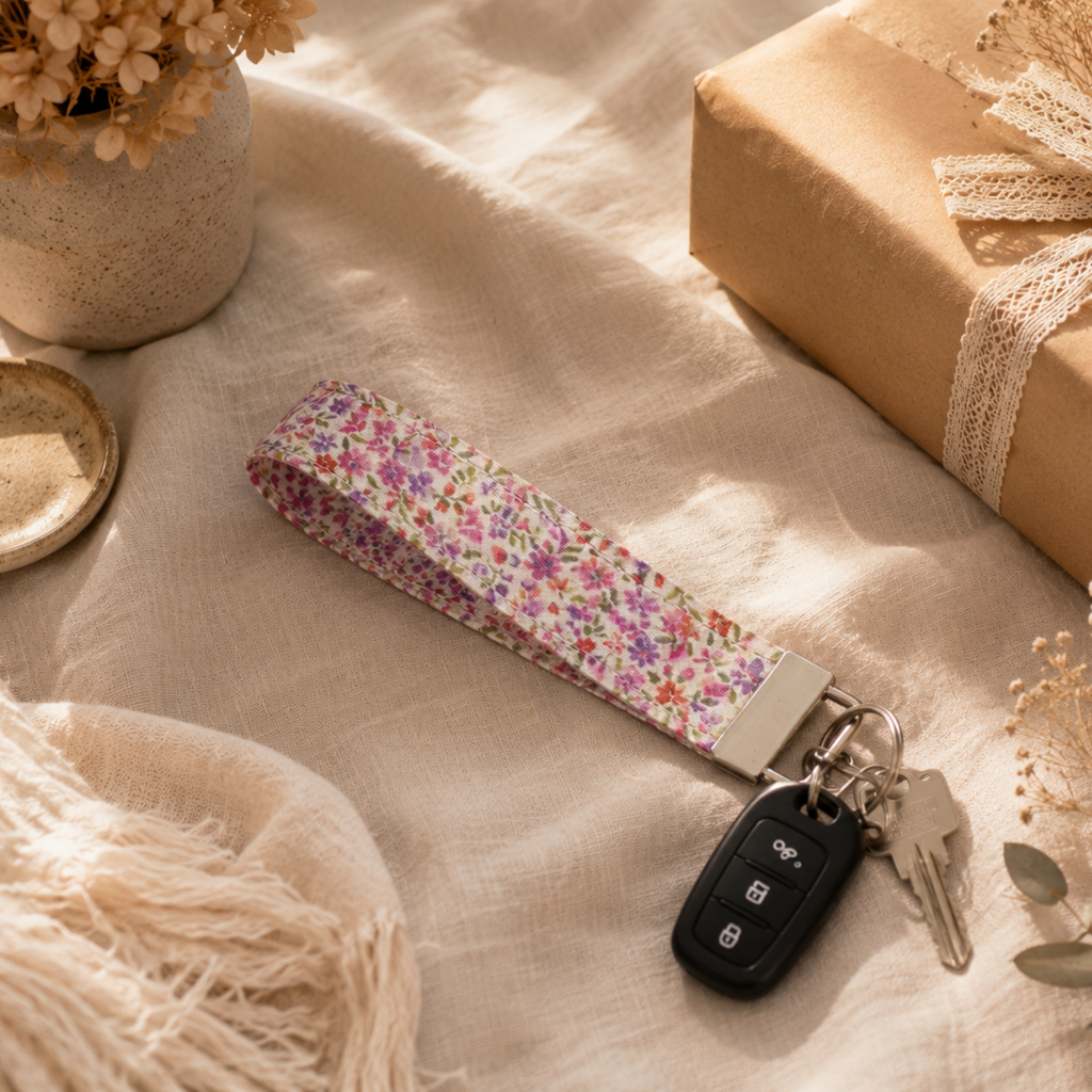 Lavender Field Wristlet Keychain