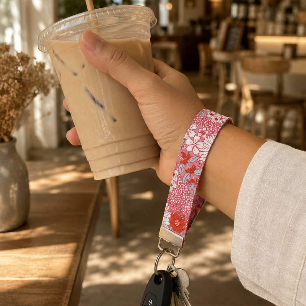Sunset Bloom Wristlet Keychain