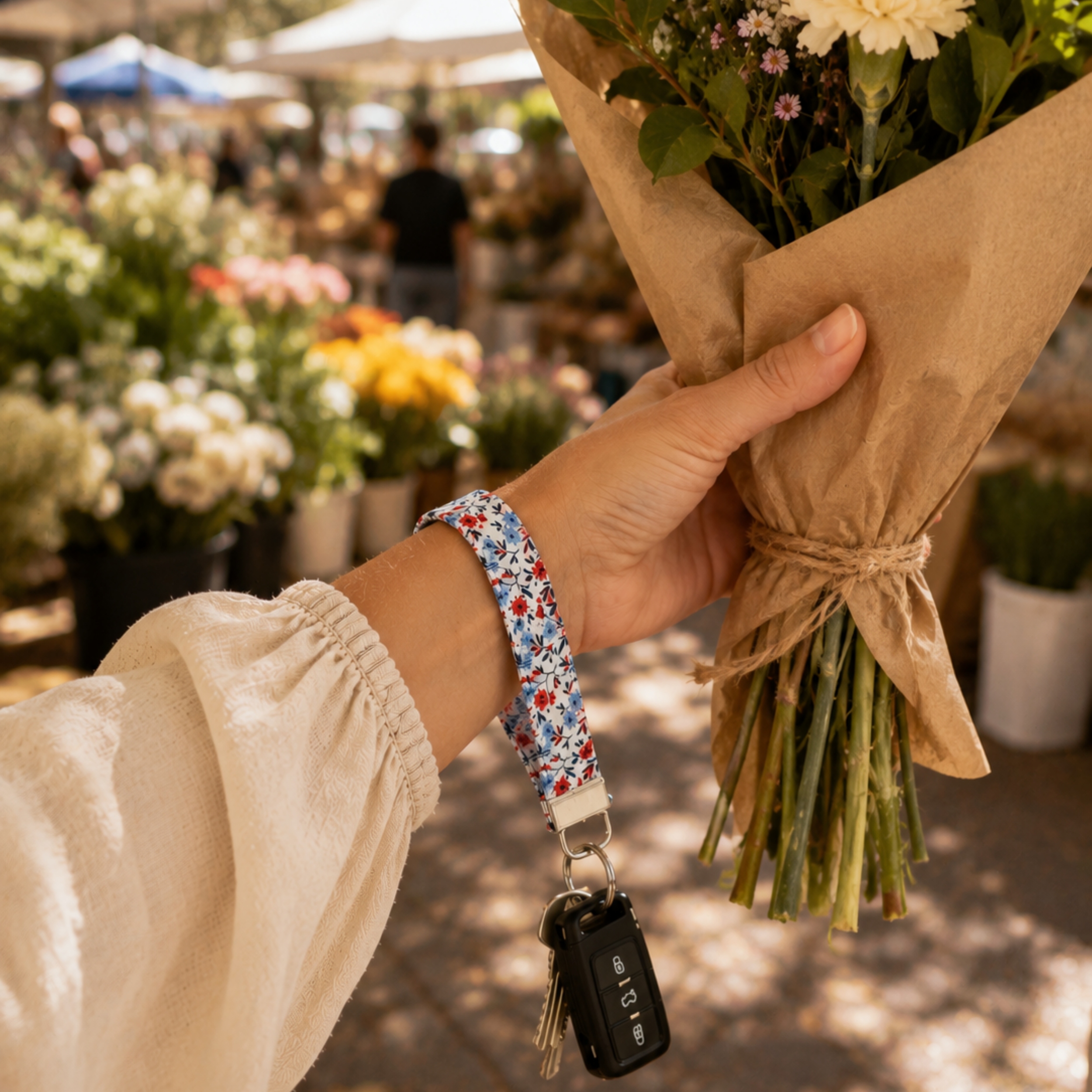Pocketful of Posies Wristlet Keychain