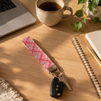 Gingham Bloom Wristlet Keychain