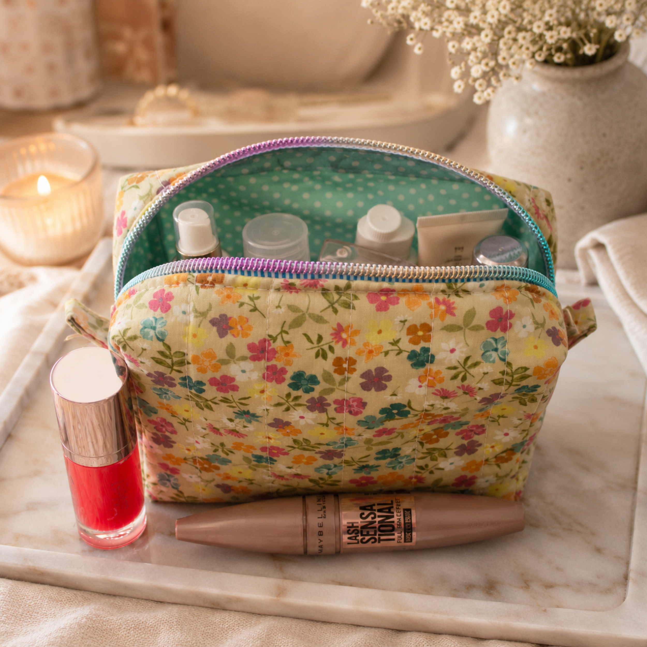 Wildflower Spritz Makeup Bag