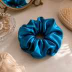 Blue Lagoon Satin Scrunchie