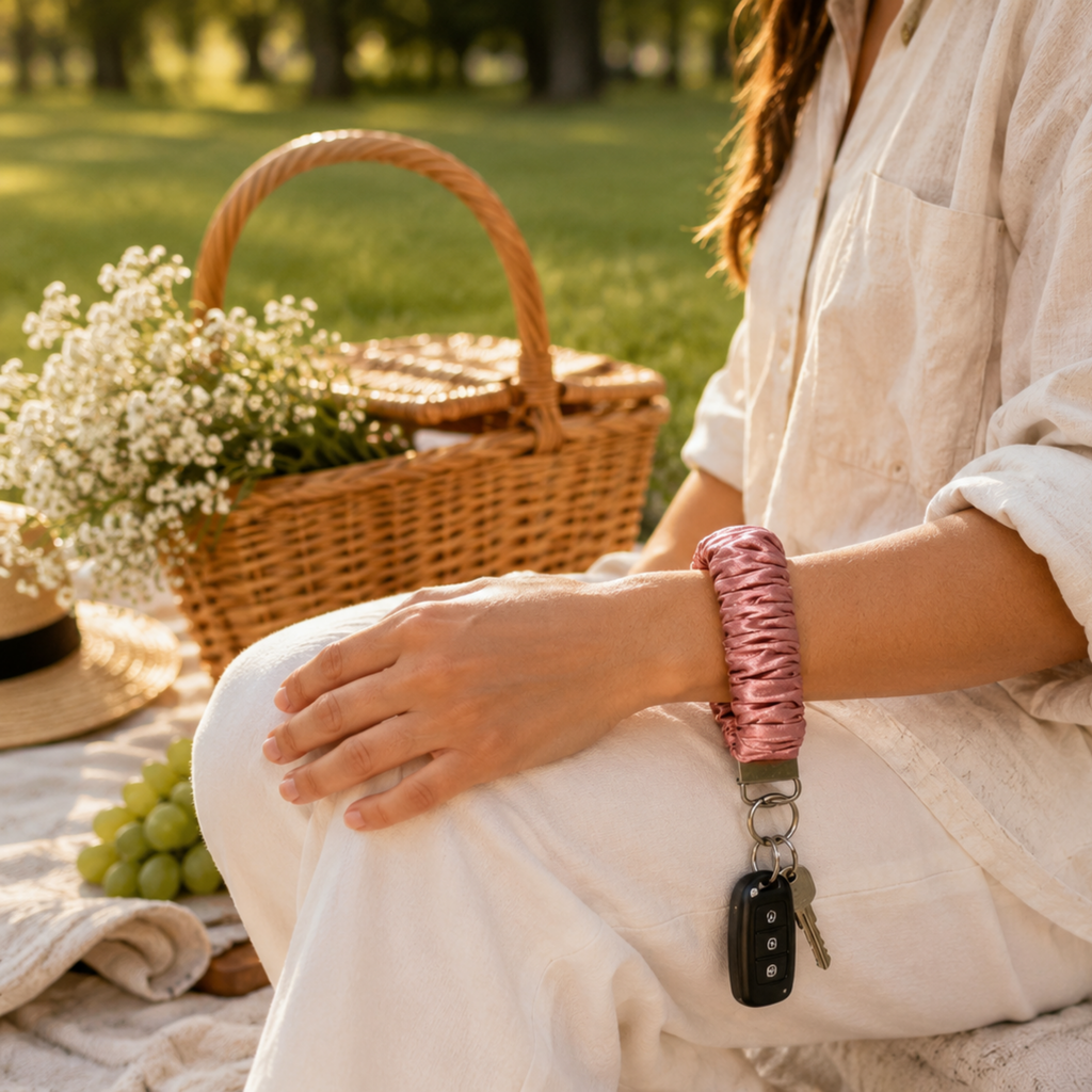 Rose Gold Wristlet Keychain