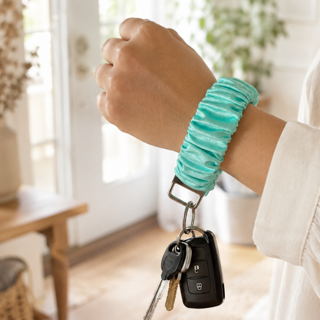 Frosted Bloom Wristlet Keychain