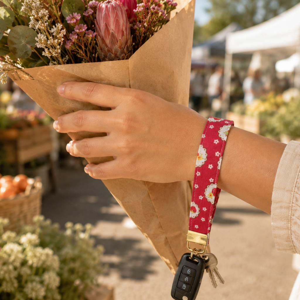 Strawberry Jam Wristlet Keychain