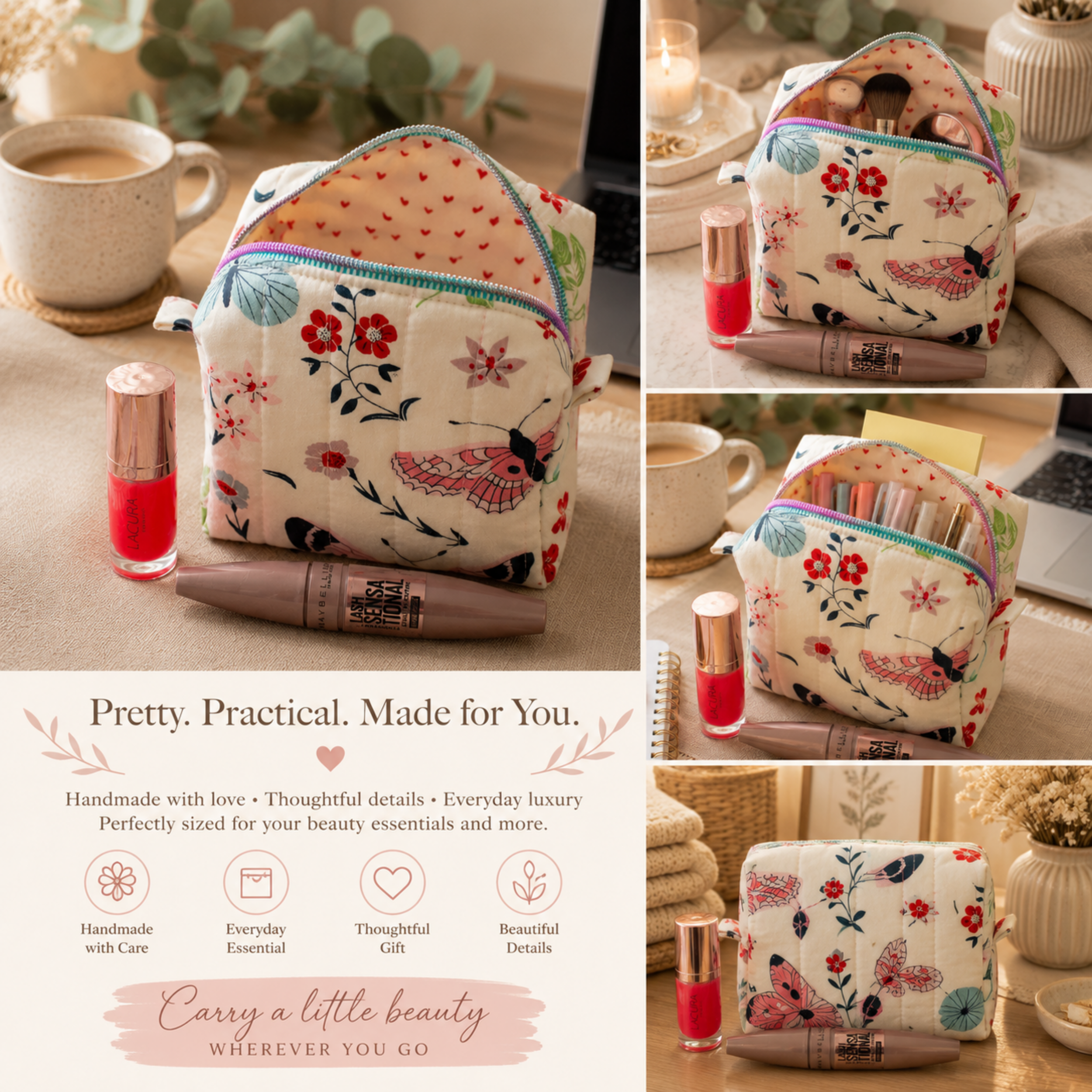 Butterfly Kisses Makeup Bag