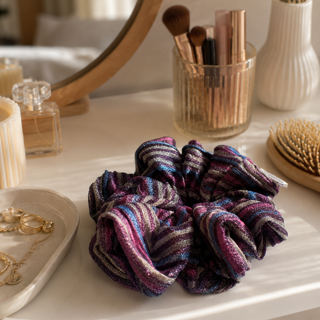 Cosmic Plum Scrunchie