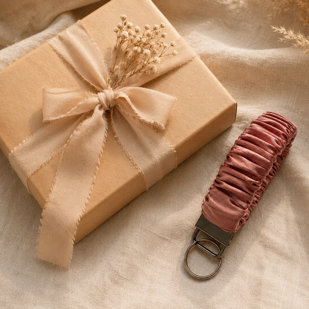 Rose Gold Wristlet Keychain
