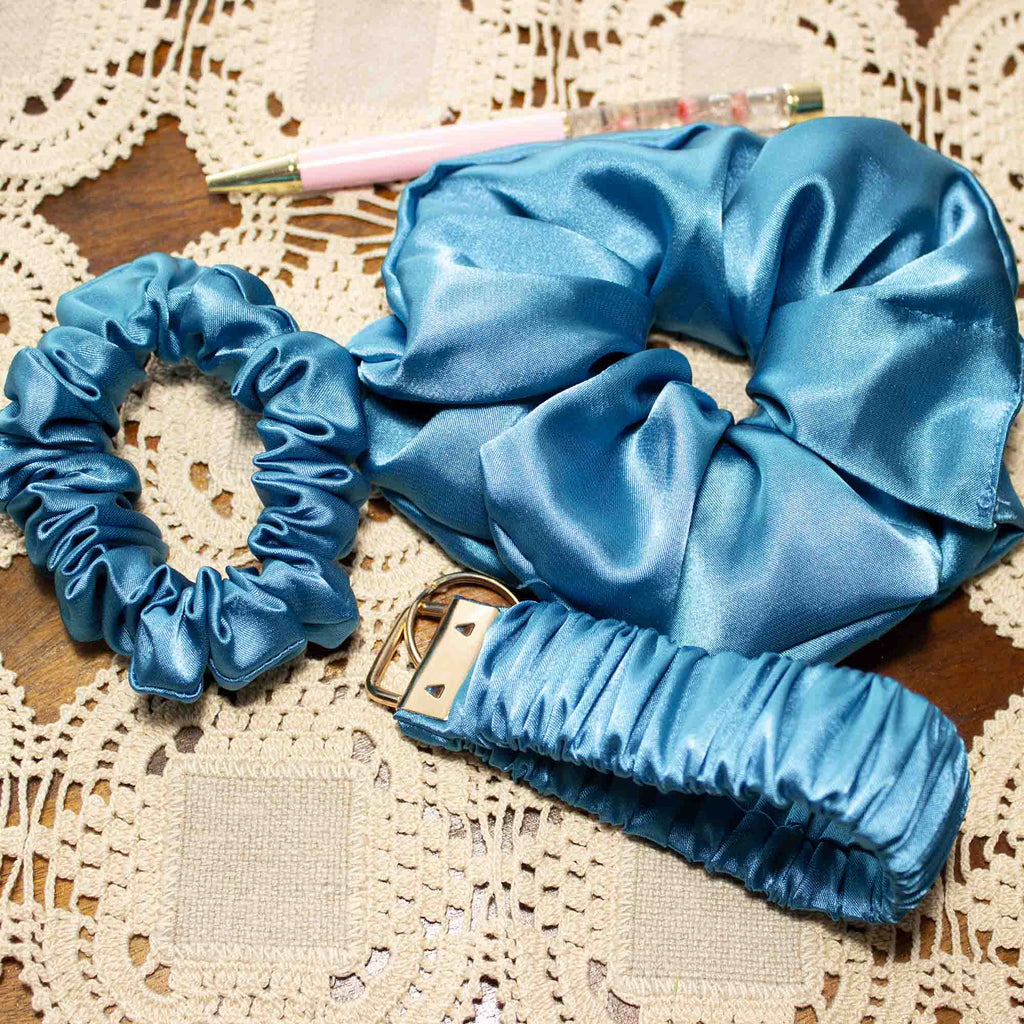 Blue Lagoon Scrunchie Wristlet