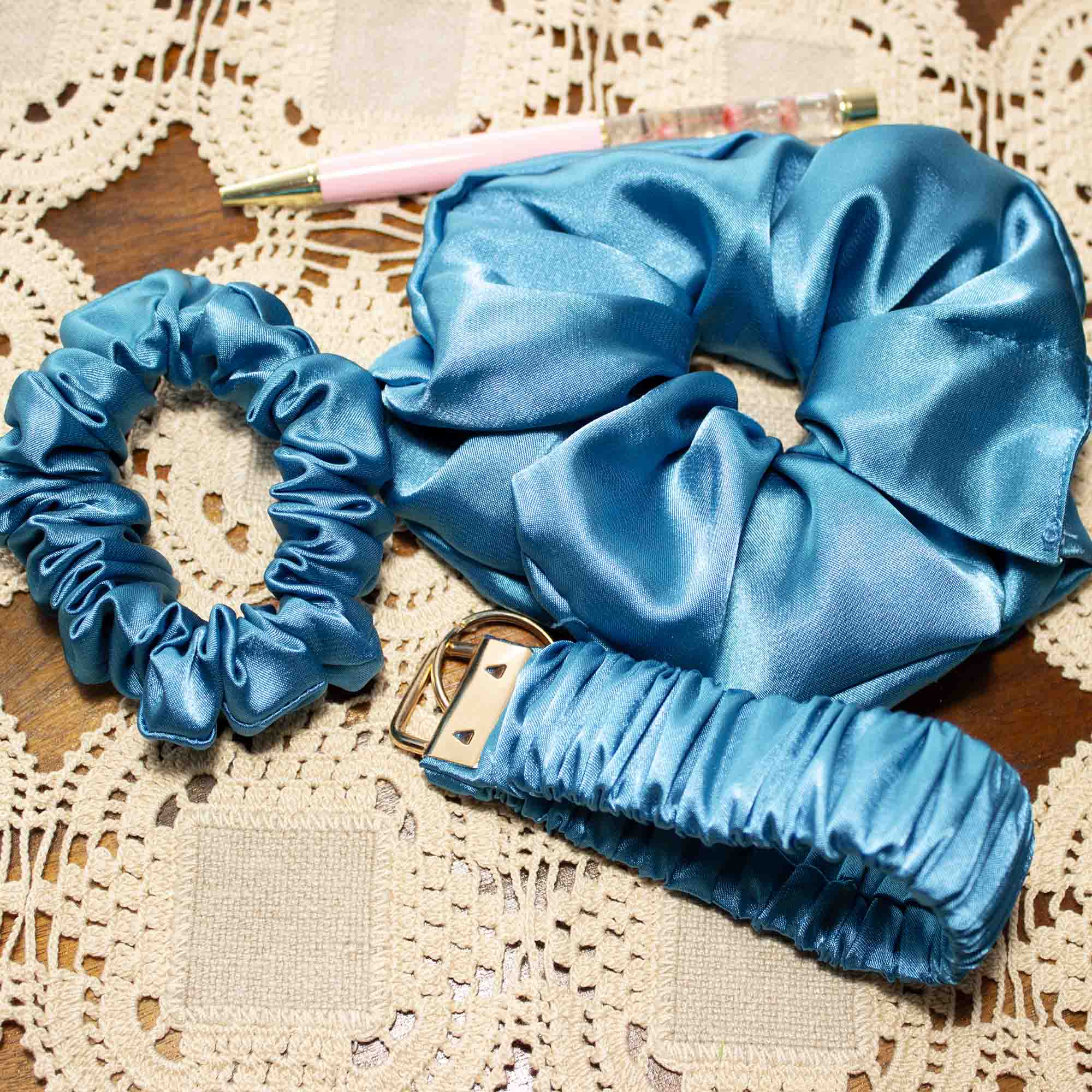 Blue Lagoon Scrunchie Wristlet