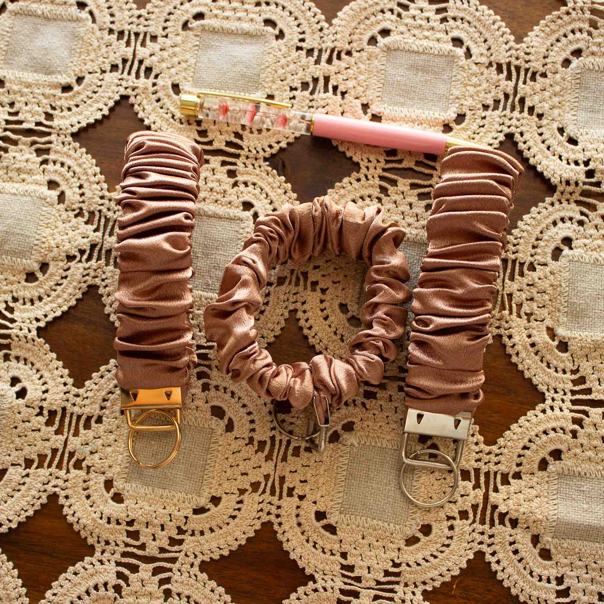 Cinnamon Swirl Scrunchie Wristlet