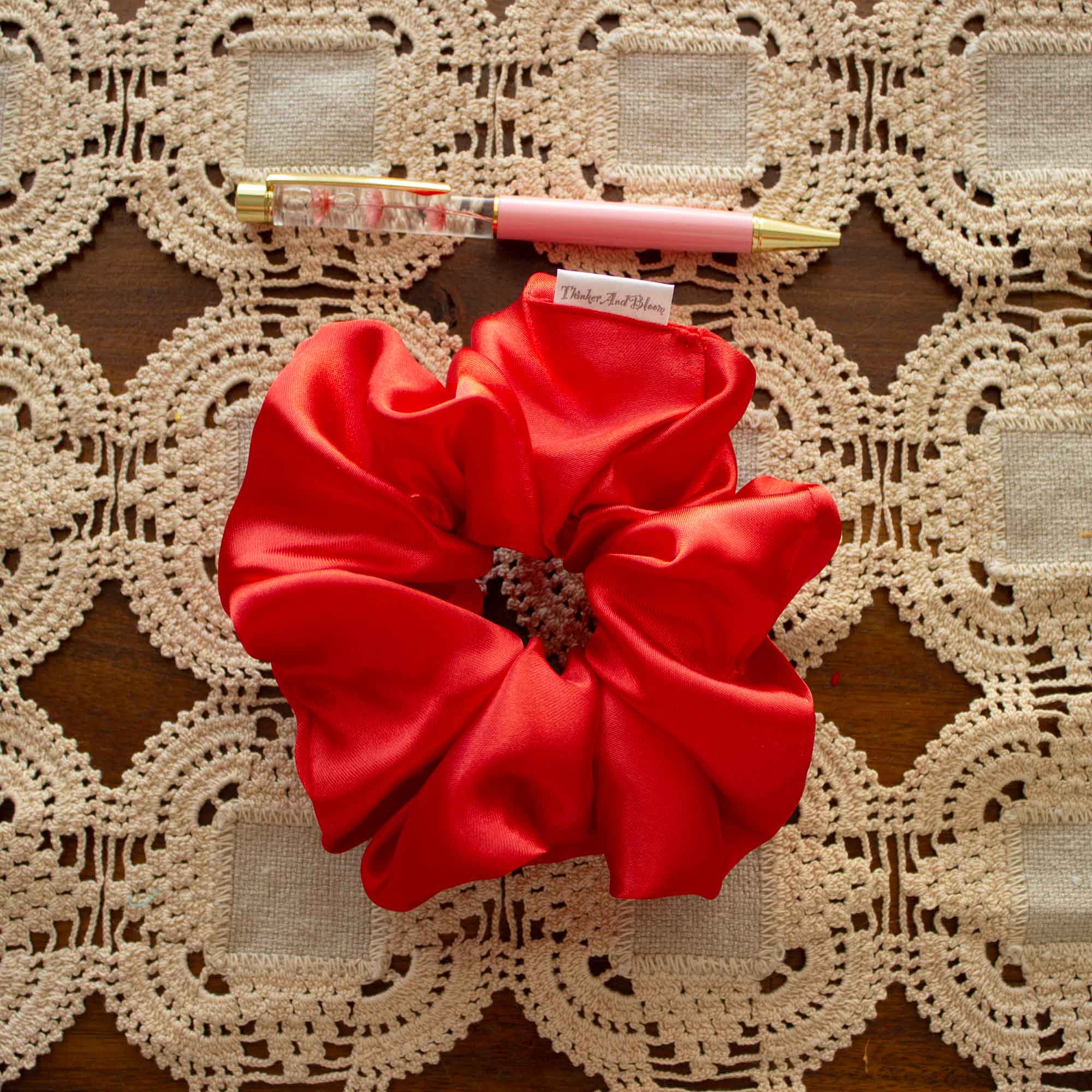 Crimson Bloom Scrunchie -Sime M or Mini