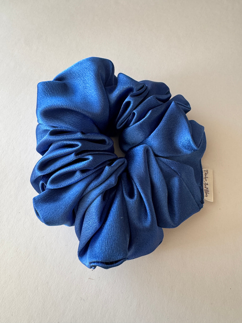 Royal Blue Satin Scrunchie