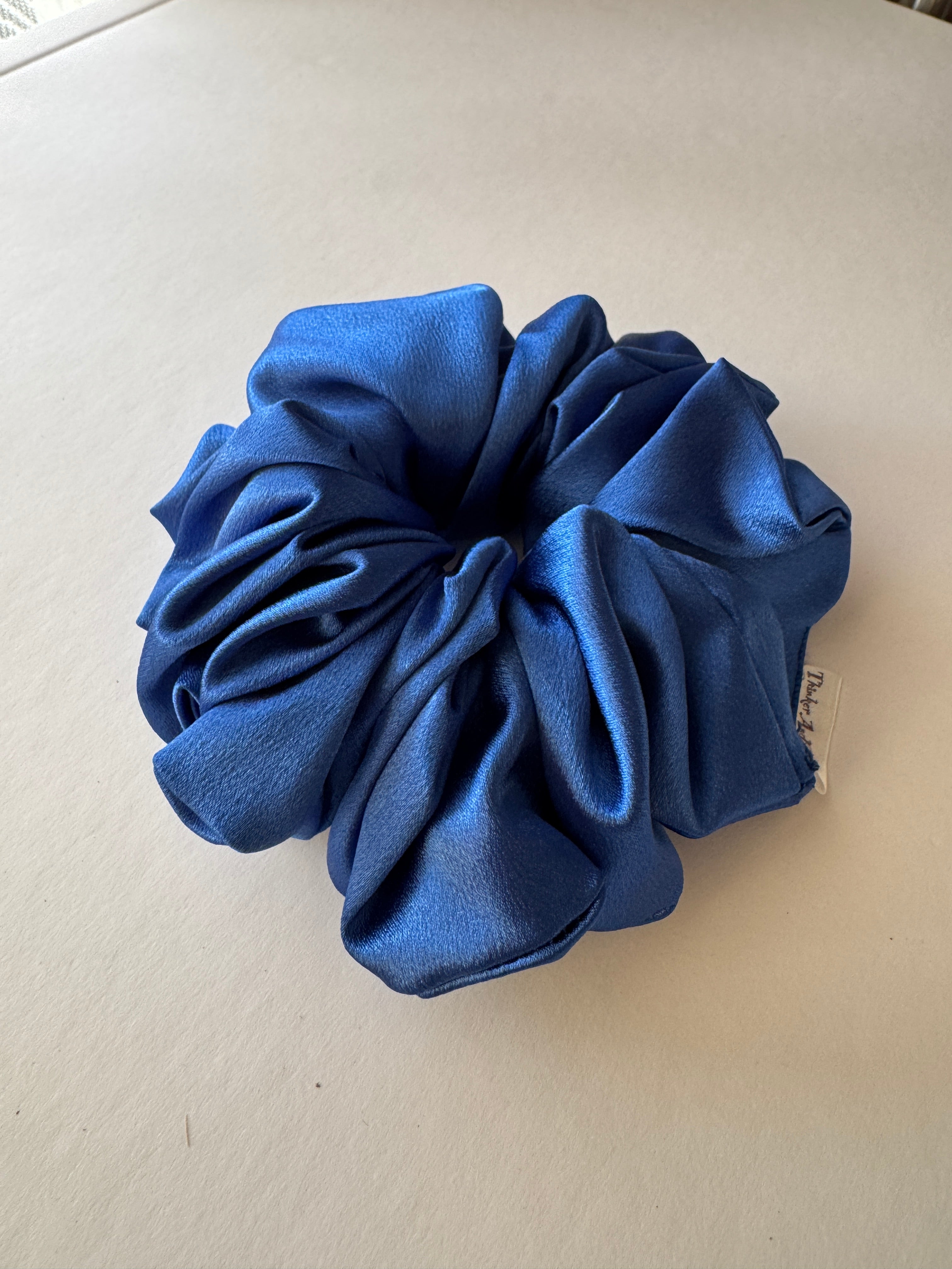 Royal Blue Satin Scrunchie