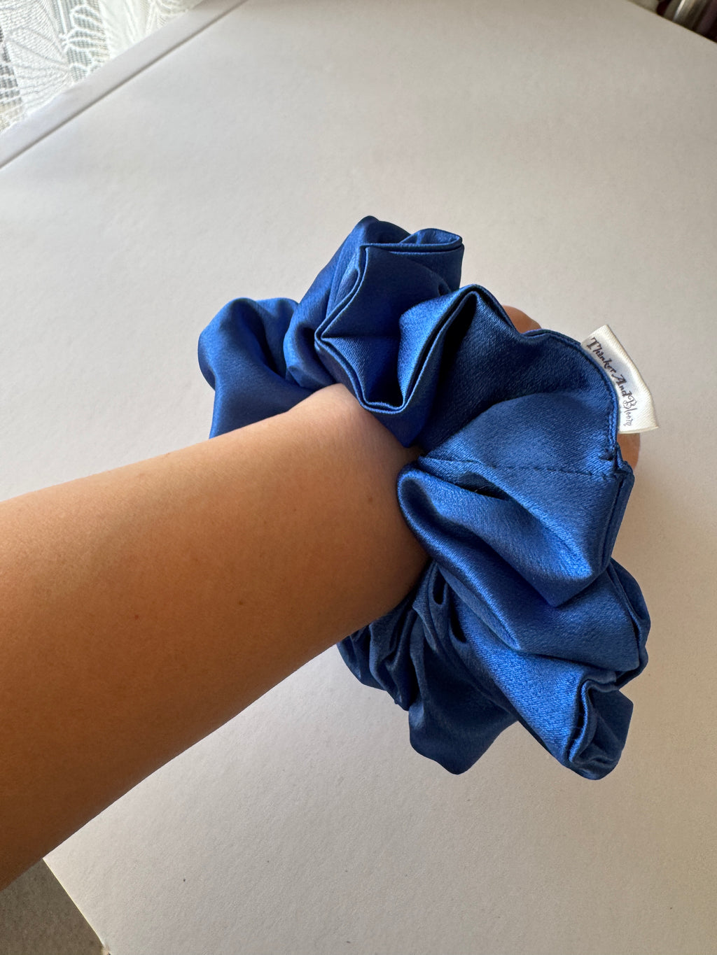 Royal Blue Satin Scrunchie