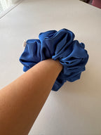 Royal Blue Satin Scrunchie