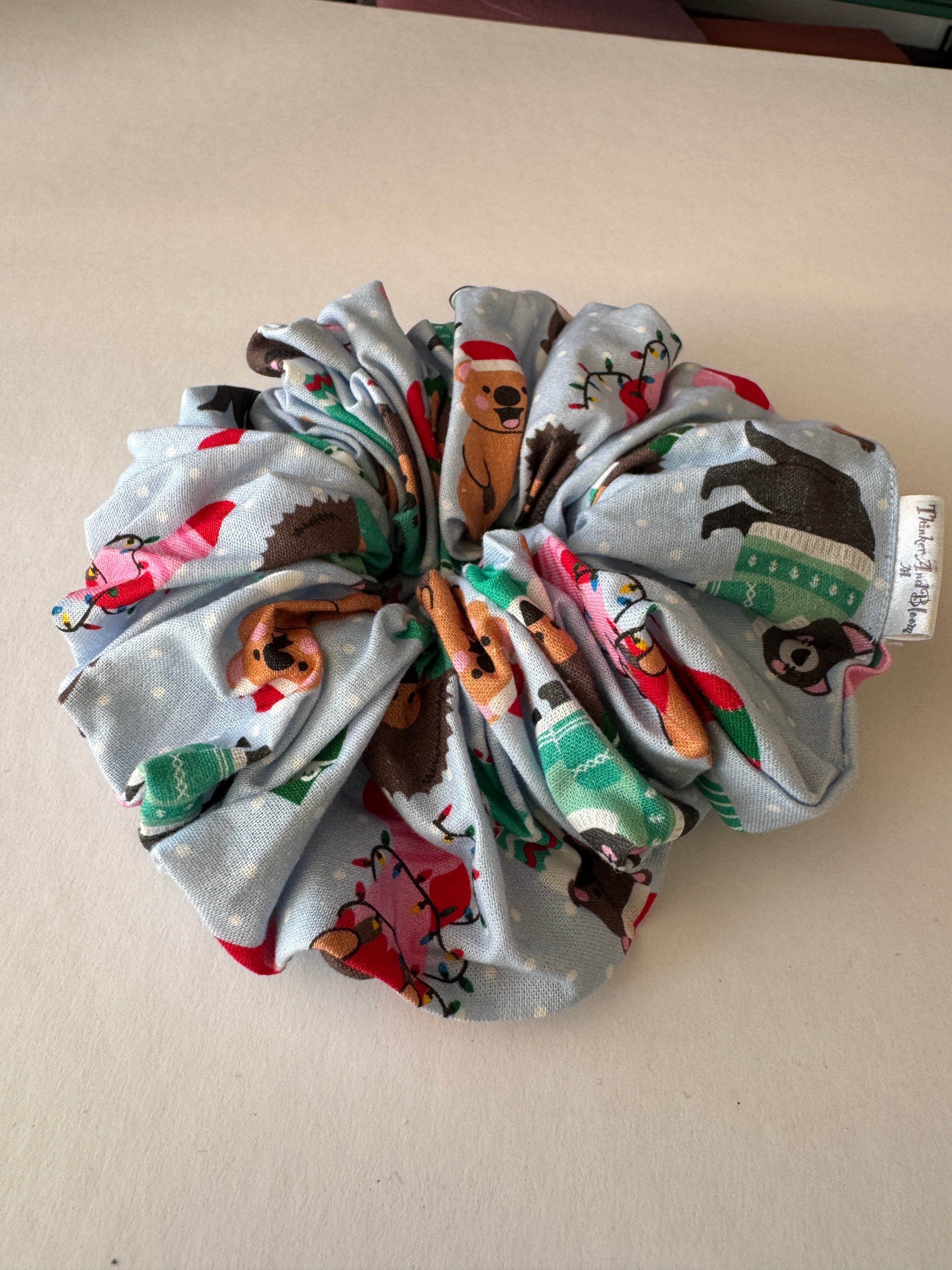 Jingle Jammies Christmas Scrunchie | Handmade Festive Hair Accessory
