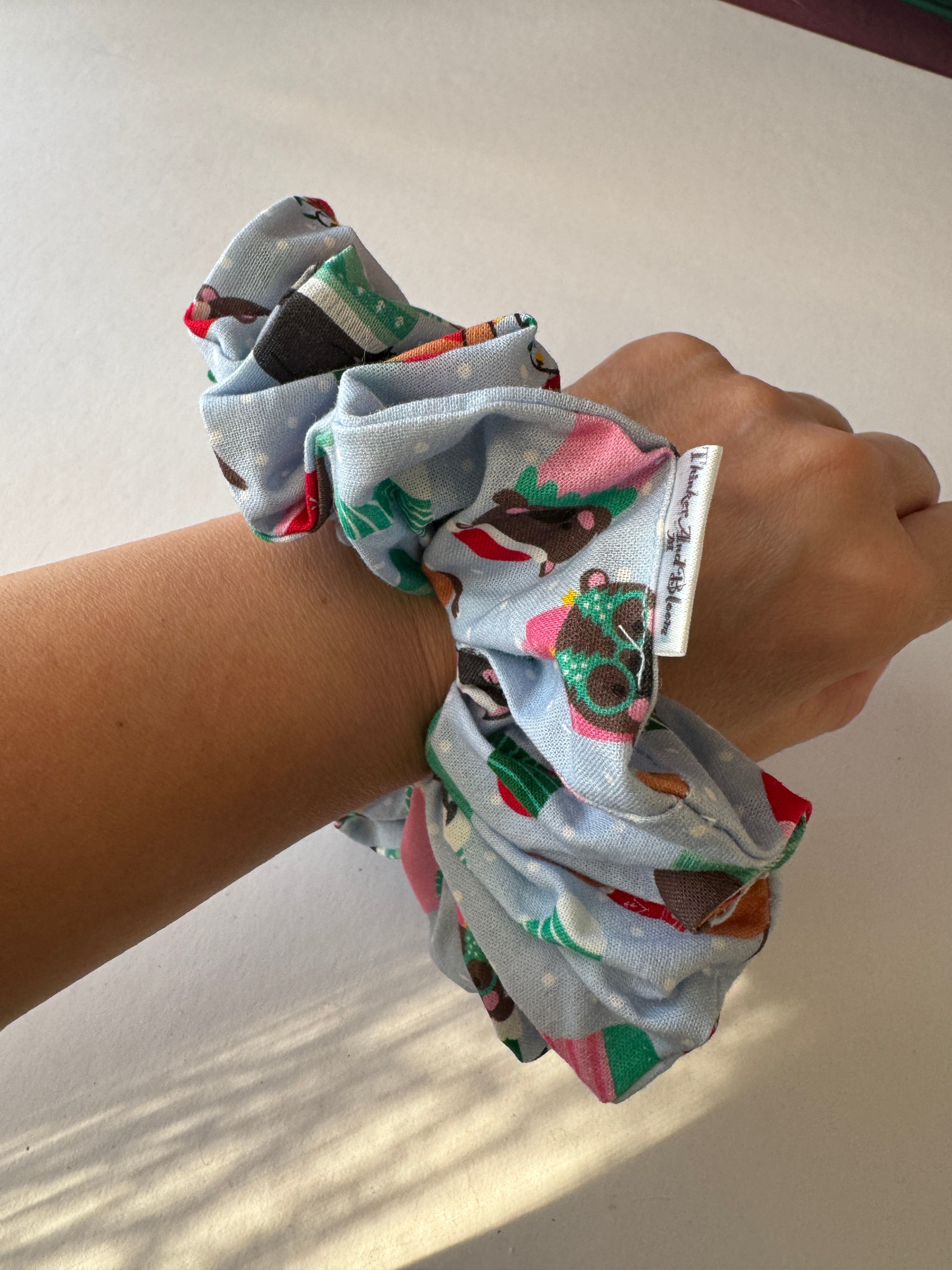 Jingle Jammies Christmas Scrunchie | Handmade Festive Hair Accessory