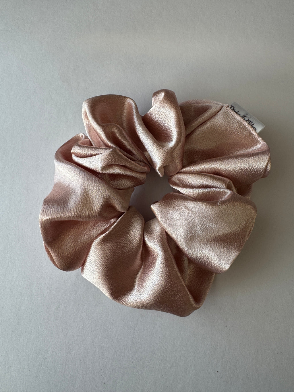 Pink Blush Satin Scrunchie