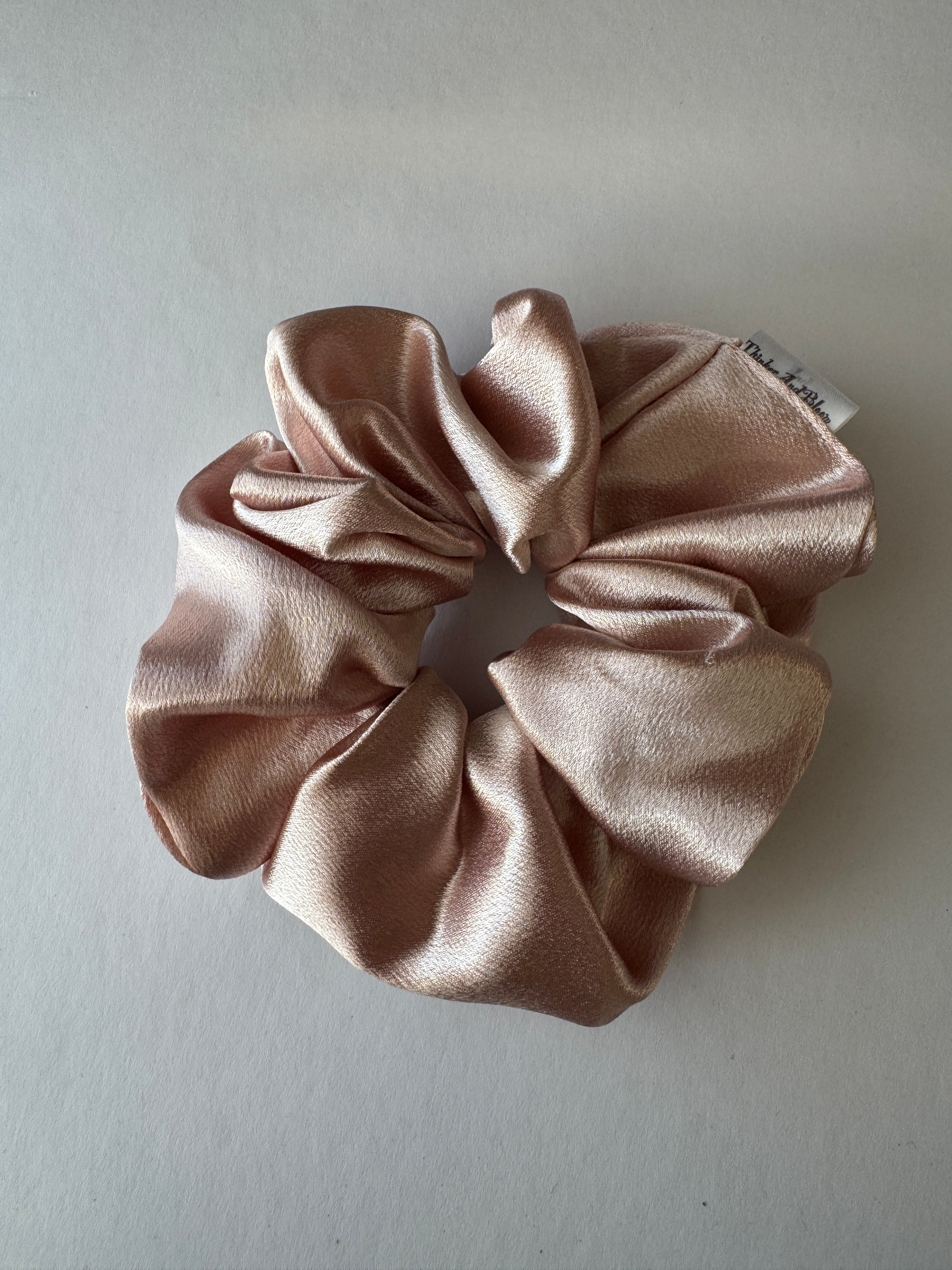 Pink Blush Satin Scrunchie