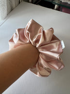 Pink Blush Satin Scrunchie