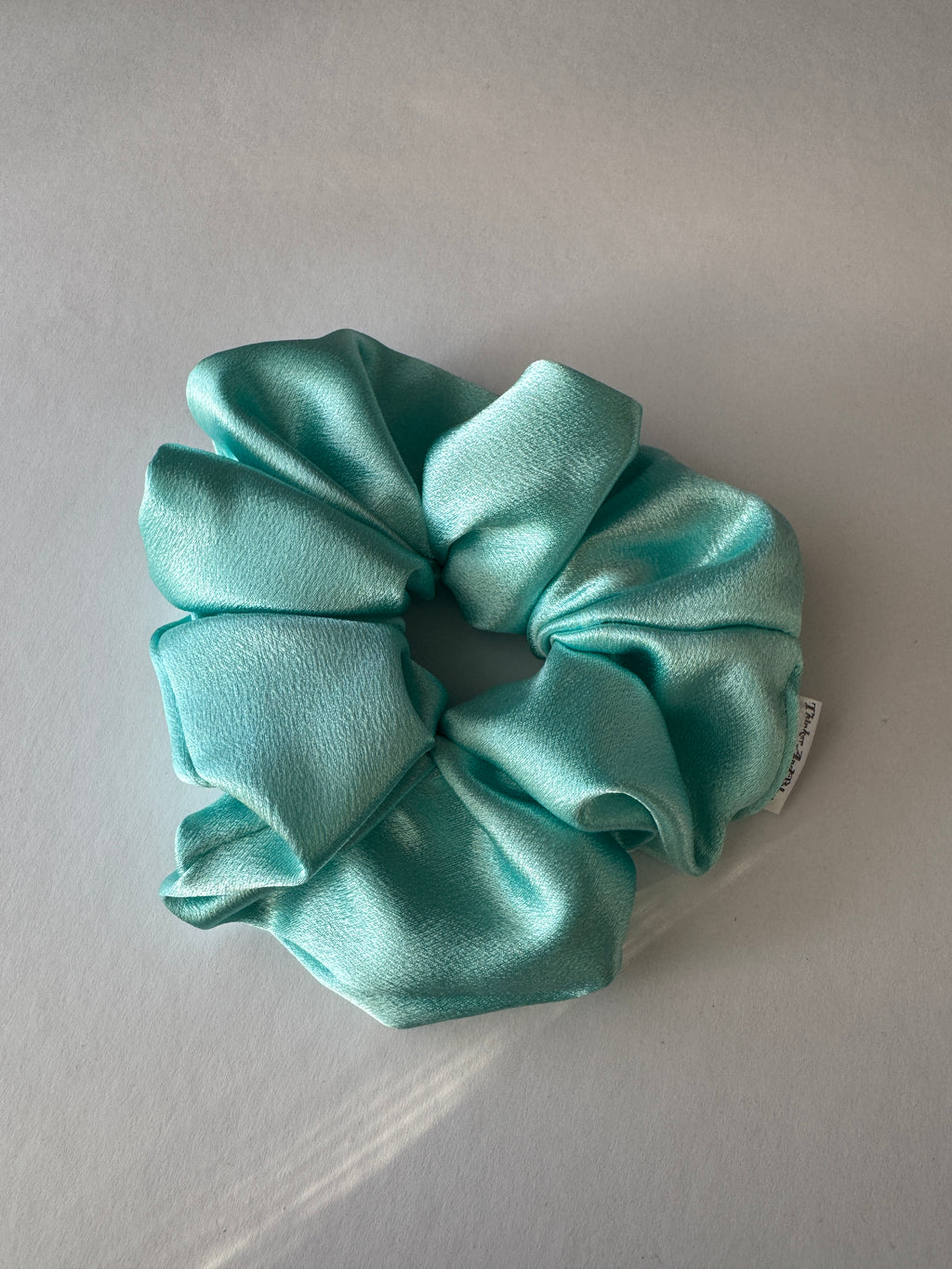 Frosted Blooms Scrunchie – Large Handmade Satin Scrunchie