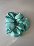 Frosted Blooms Scrunchie – Large Handmade Satin Scrunchie