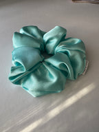 Frosted Blooms Scrunchie – Large Handmade Satin Scrunchie