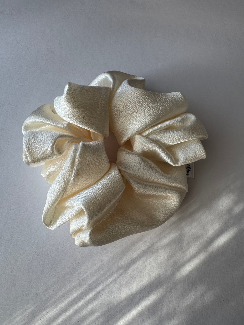 Buttercream Bloom Scrunchie – Handmade Satin Hair Scrunchie
