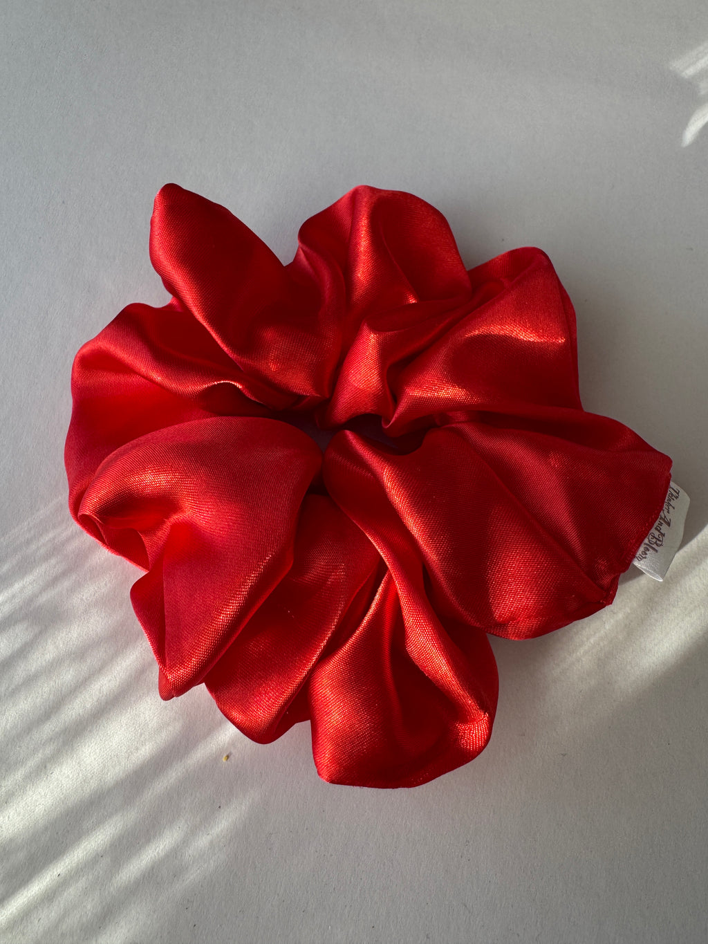 Crimson Kiss Satin Scrunchie