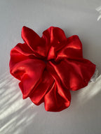 Crimson Kiss Satin Scrunchie