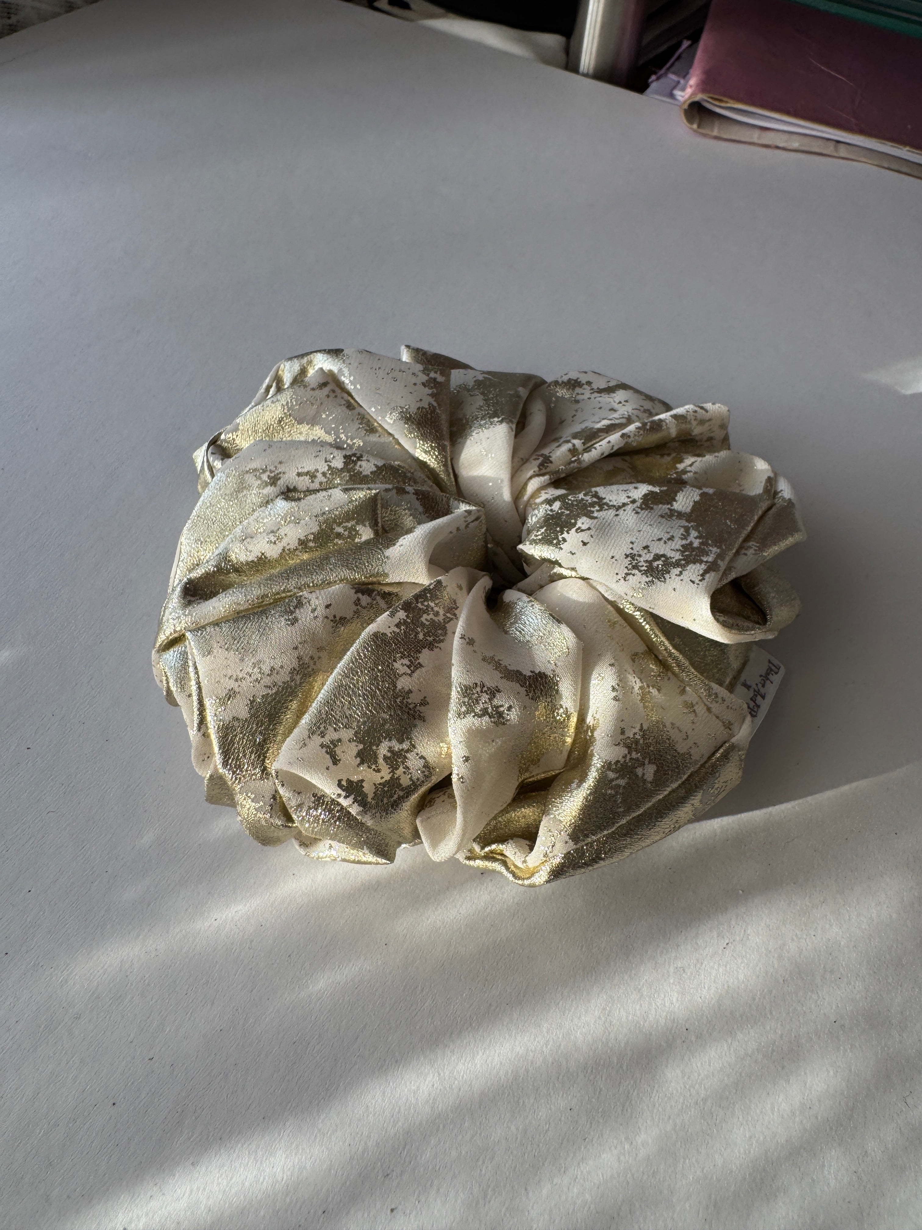 Champagne Gold Satin Scrunchie