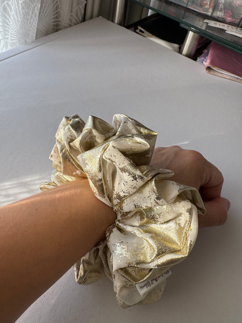 Champagne Gold Satin Scrunchie