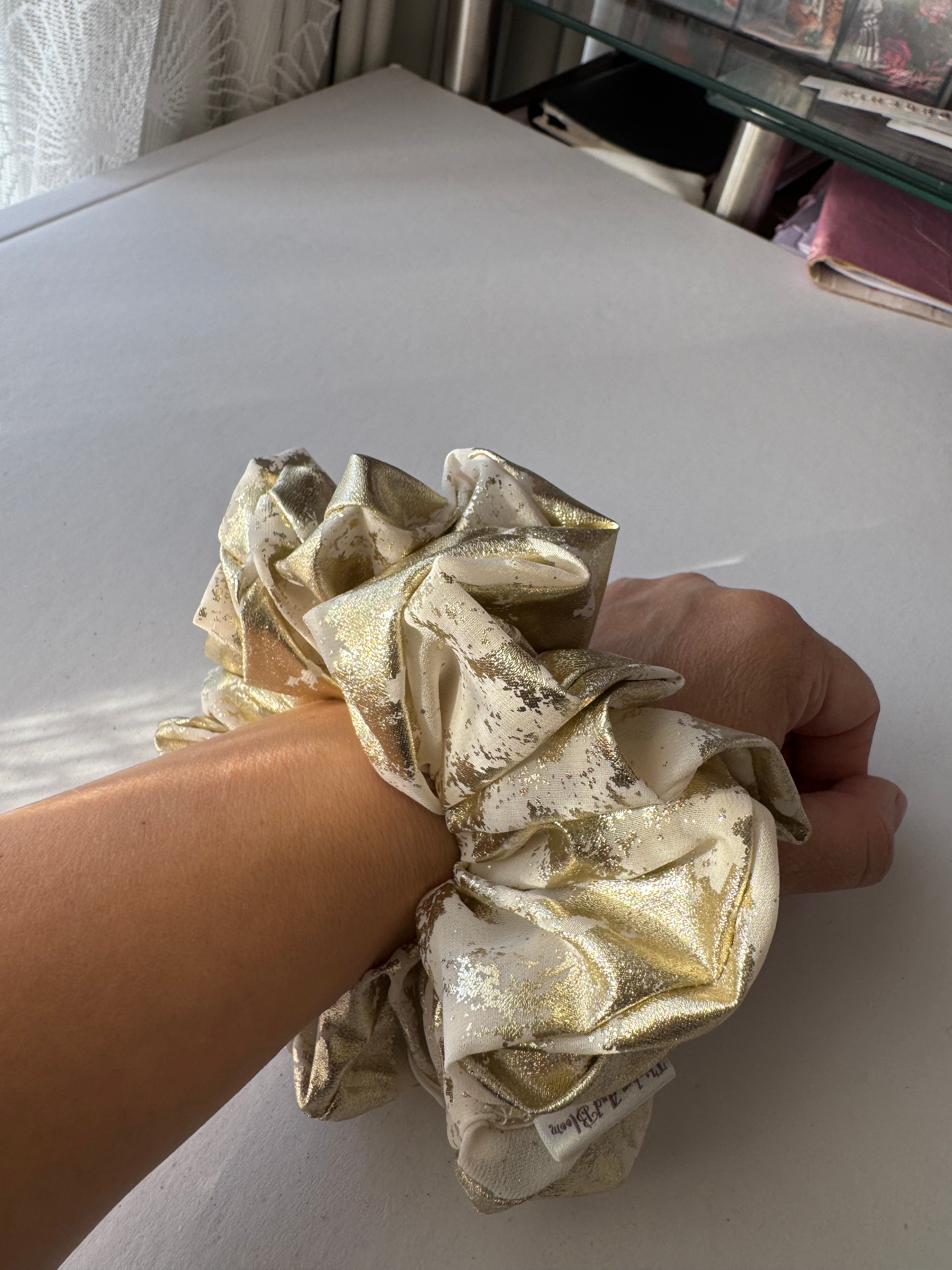 Champagne Gold Satin Scrunchie