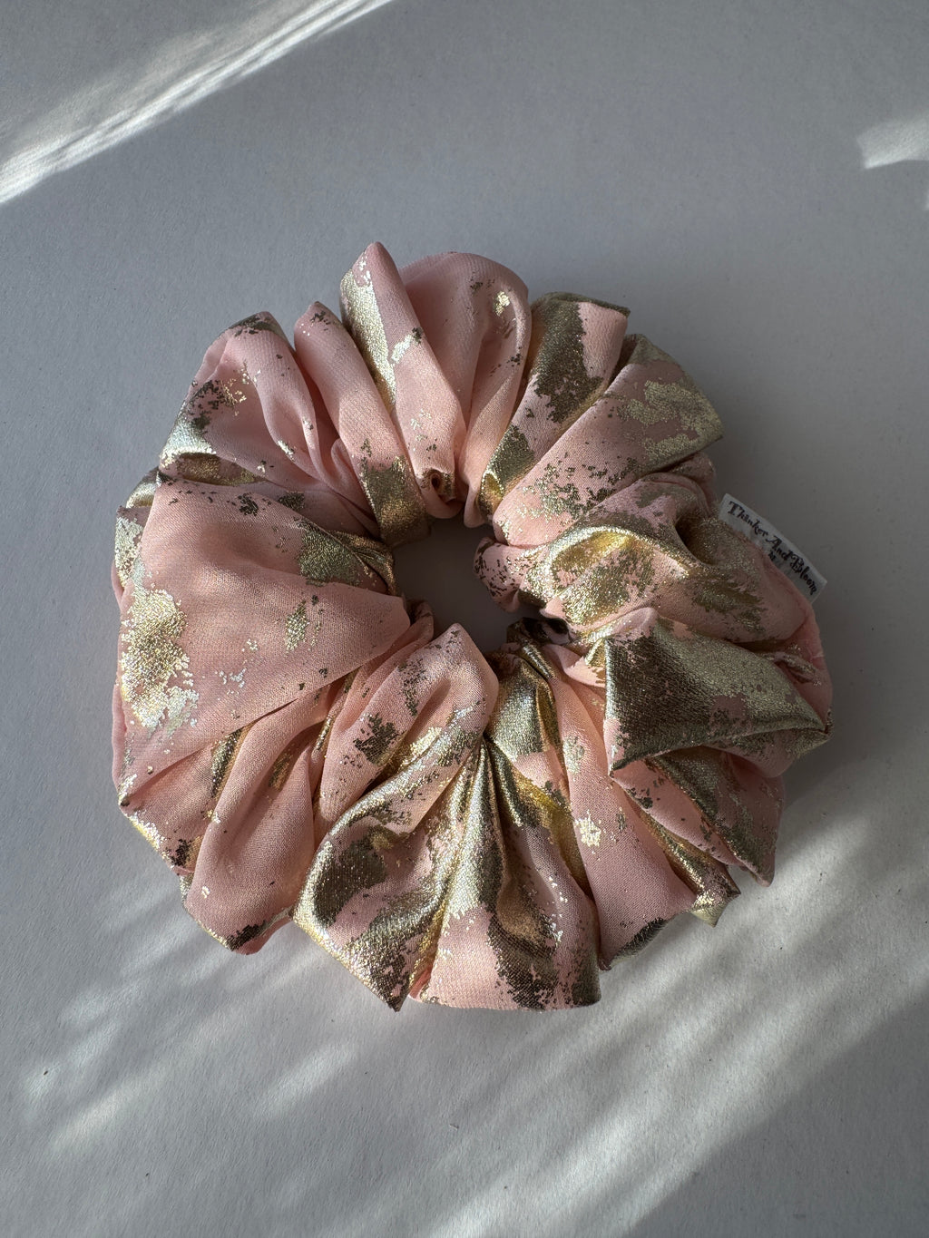 Gilded Blush Satin Scrunchie