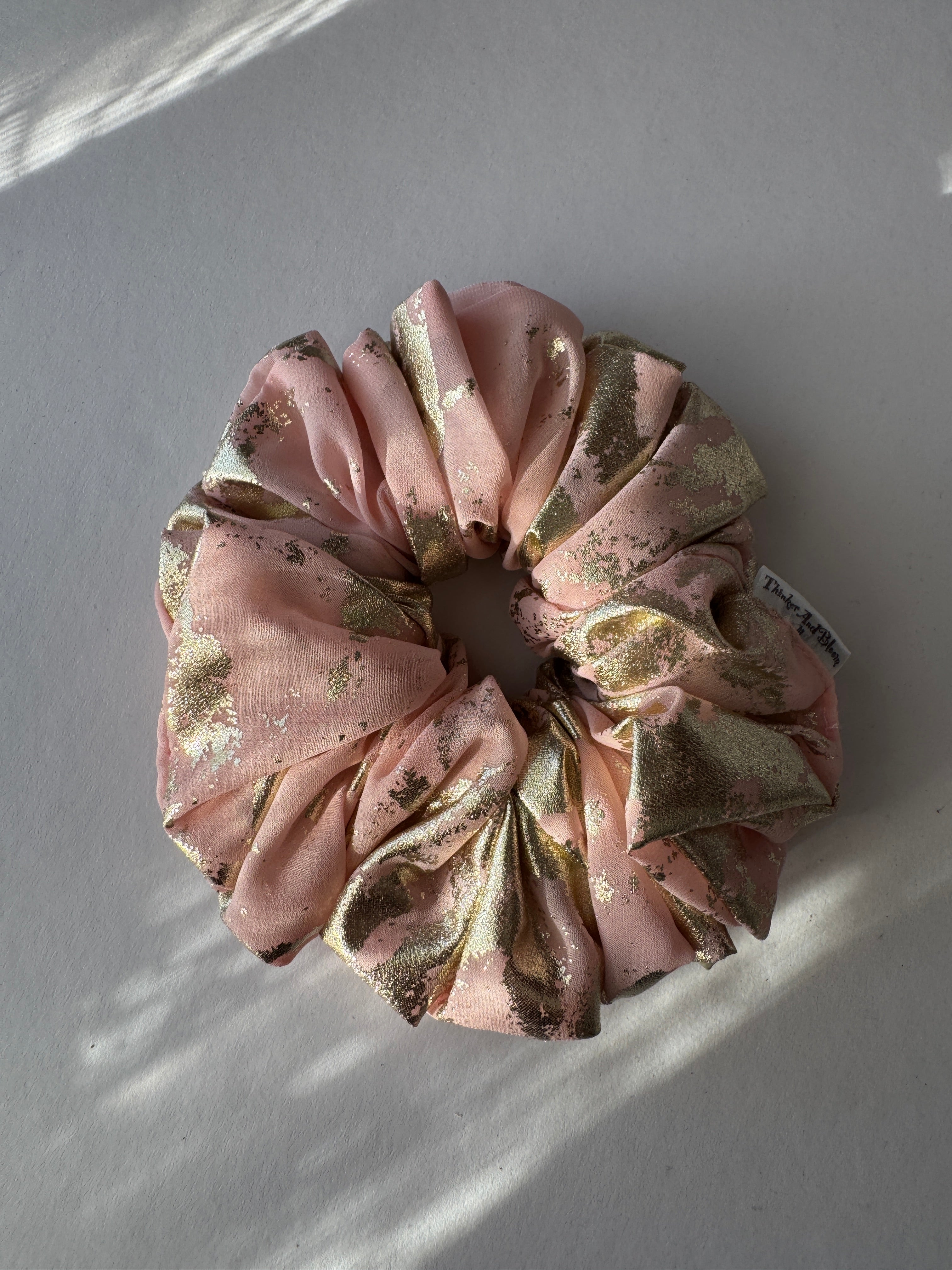 Gilded Blush Satin Scrunchie