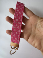 Pink Gold Flake Wristlet Keychain