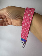 Pink Gold Flake Wristlet Keychain