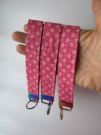 Pink Gold Flake Wristlet Keychain