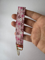 Cottage Posies Wristlet Keychain | Handmade Floral Key Fob | Fabric Wristlet Key Holder | Pink Keychain | Gift for Her | Cute Wrist Strap