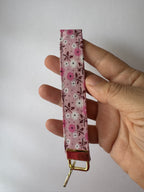 Cottage Posies Wristlet Keychain | Handmade Floral Key Fob | Fabric Wristlet Key Holder | Pink Keychain | Gift for Her | Cute Wrist Strap